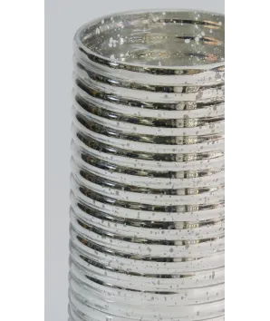 Florero cristal alto espirales plata 24x11cm