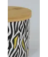 Tarro Pequeño Ceramica  Y Madera Zebra 12x12cm