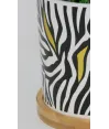 Tarro Pequeño Ceramica  Y Madera Zebra 12x12cm
