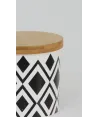 Tarro Pequeño Rombos Black Ceramica 12x12cm