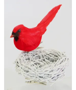 Pajaro cardinal rojo pinza 14 centimetros