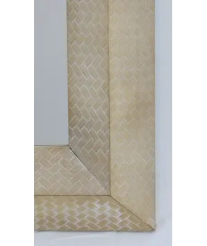 Espejo rectangular gde en madera tejido  style1.02x70cm