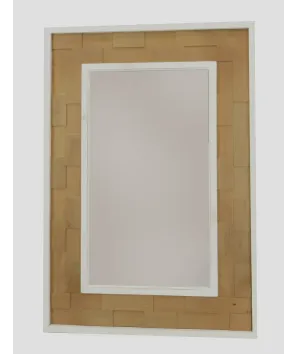 Espejo rectangular white en madera natural nordico