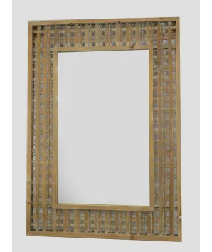 Espejo rectangular en madera trensado nordico