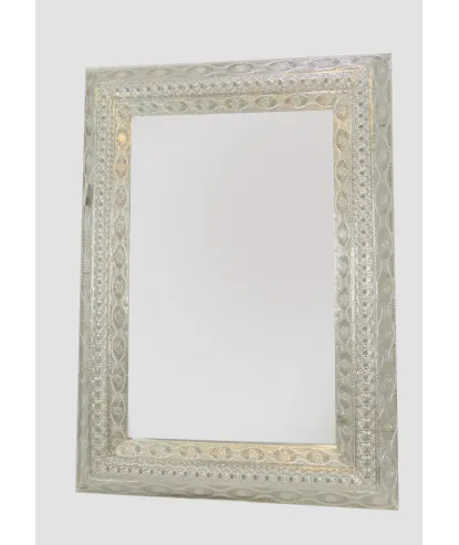 Espejo rectangular gdeen aluminio repujado turko