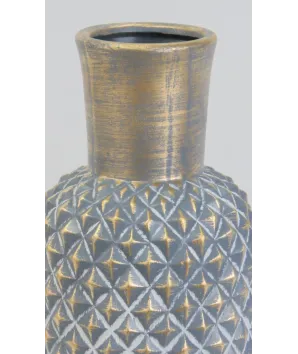 Jarrón mediano en cerámica Génova color gris 33x16