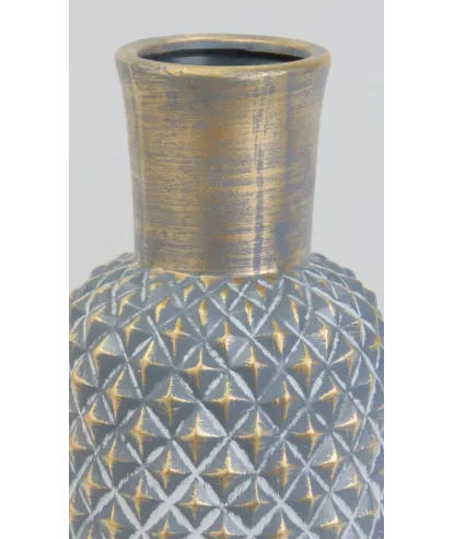 Jarrón mediano en cerámica Génova color gris 33x16