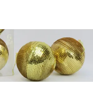 Bola dorada en lentejuelas navidad x2 unidades  10 de diámetro