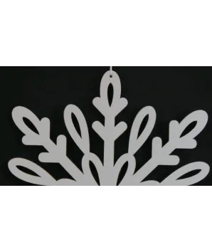 estrella copo de nieve blanco en madera 50cm de diámetro