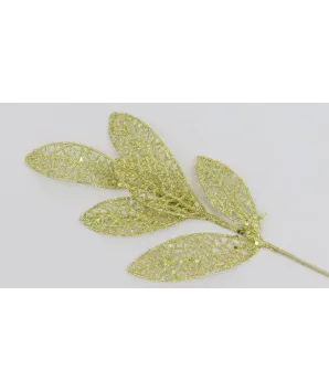 pin hojas sweet con brillos dorado 36*6 cm