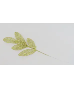 pin hojas sweet con brillos dorado 36*6 cm