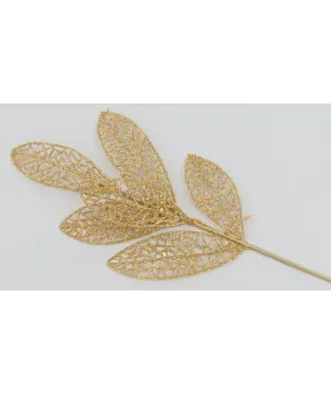 pin hojas sweet con brillos cobre  36*6 cm
