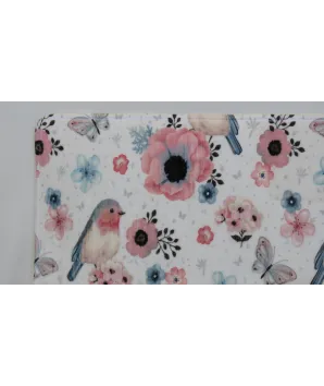 Tapete de pájaros  para baño suave en tela y plástico 45x75