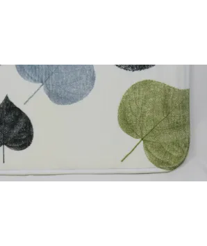 Tapete de hojas para baño suave en tela y plástico 45x75cm