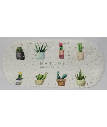 Tapete de cactus para baño antideslizante en  plástico 69x35cm