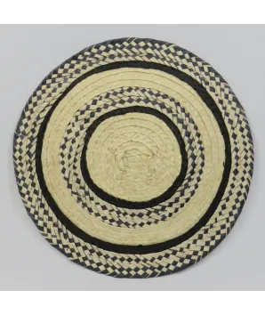 Individual tejido natural estilo sombrero volteado 37cm de diámetro