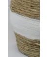 Canasto White grande  en fibra blanco y crudo  28x32 cm