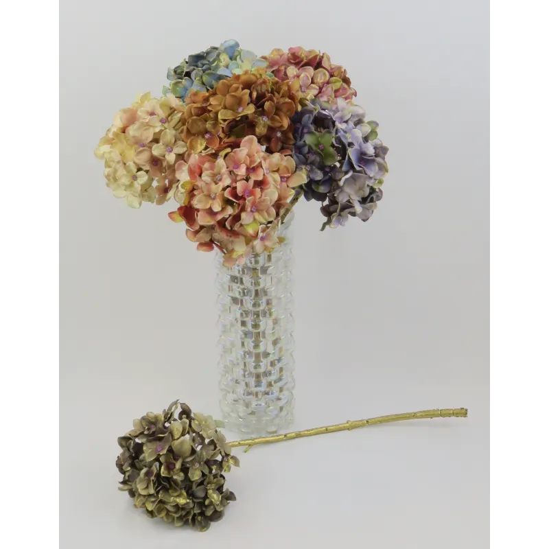 Flor Hortensia Artificial Colores Surtidos