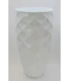 macetero grande en rombo blanco en fibra de vidrio  87x46cm