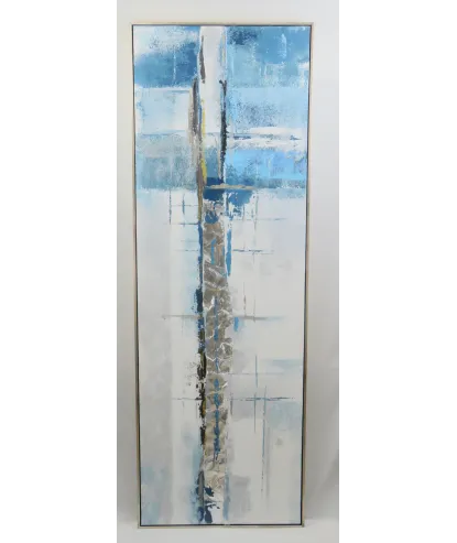 cuadro rectangular en oleo blue fusión 1.53x53cm