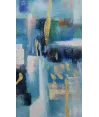 cuadro abstracto en oleo estilo océano/blue 83x83cm