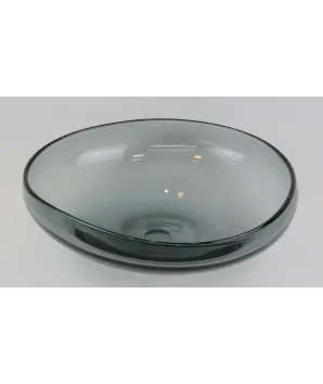 centro de mesa grande cristal gris humo 35x8 cm