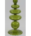 candelabro alto cristal ovnia color verde 28x10cm