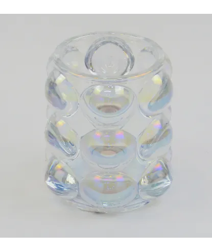 mini brisero en vidrio  tornasolado   9x8 cm