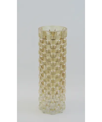 jarrón en cilindro cristal ámbar  30x10cm