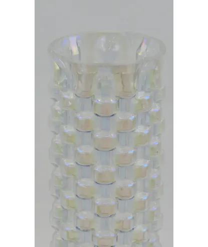 jarrón en cilindro cristal tornasol  30x10cm