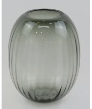florero grande cristal gris bubble 24x19cm