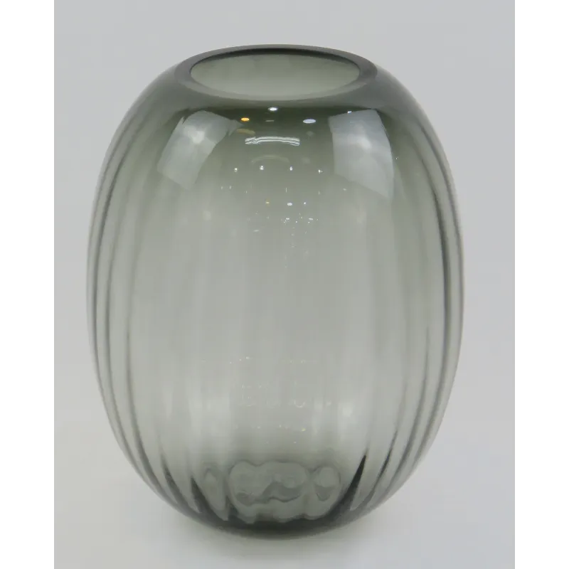 florero grande cristal gris bubble 24x19cm