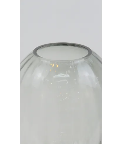 florero mediano cristal gris bubble 21x14cm