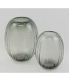 florero mediano cristal gris bubble 21x14cm