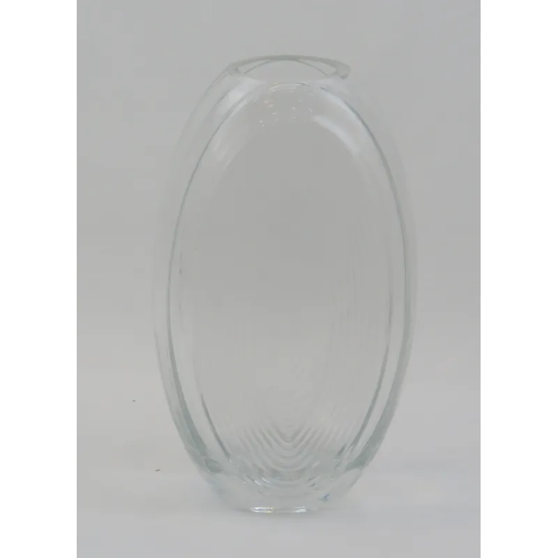 florero cristal oval transparente 27x15cm