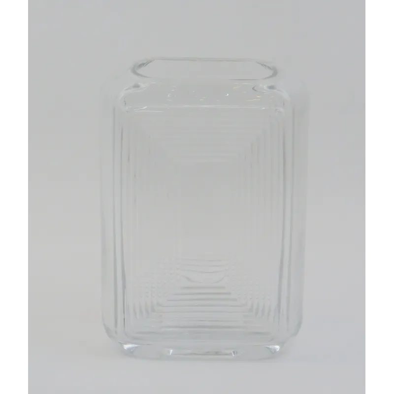 florero cristal cuadrado transparente 20x15cm