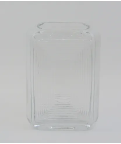 florero cristal cuadrado transparente 20x15cm