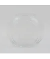 florero cristal redondo transparente 20cm de diámetro