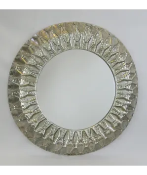 Espejo redondo aluminio geometric en metal 74cm de diámetro