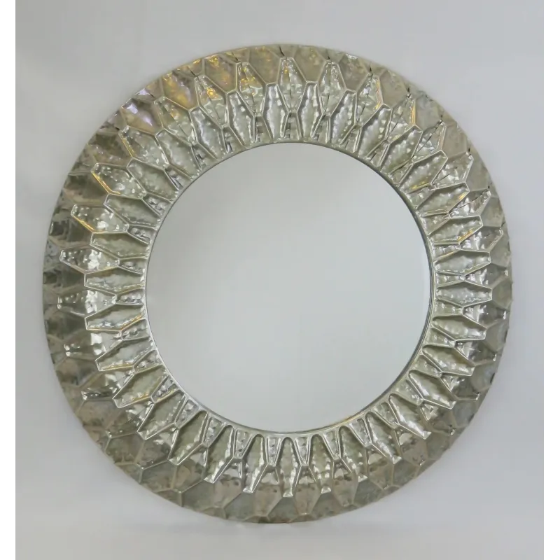 Espejo redondo aluminio geometric en metal 74cm de diámetro