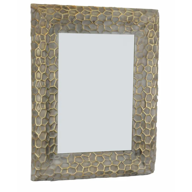 Espejo rectangular mediano gris 81x60 cm