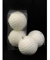 bola x 2 blanca nevada white rombos  10 cm