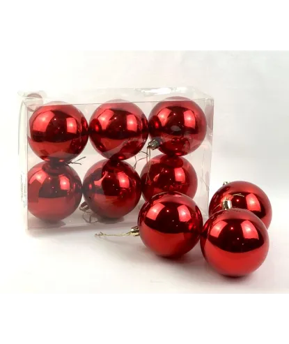 Paquete de bolas rojas x 6 unidades  fantastic 8 cm