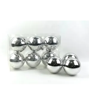 Paquete de bolas plata x 6 unidades  fantastic 8 cm