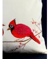 cojin premium pájaro rojo  50x50 cm no incluye relleno