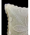 cojin bohemio crochet beige 42x42 no incluye relleno