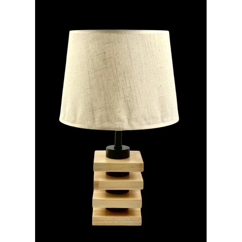 lampara madera cuadrada bohemia 40cm