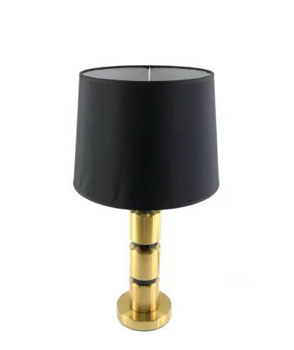 lampara grande dora y negro cilindro 56x30cm
