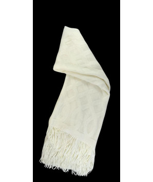 manta bordada rombos blanco  1.30x1.50 cm