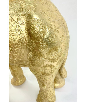 Elefante dorado   turko mándalas 26x31cm